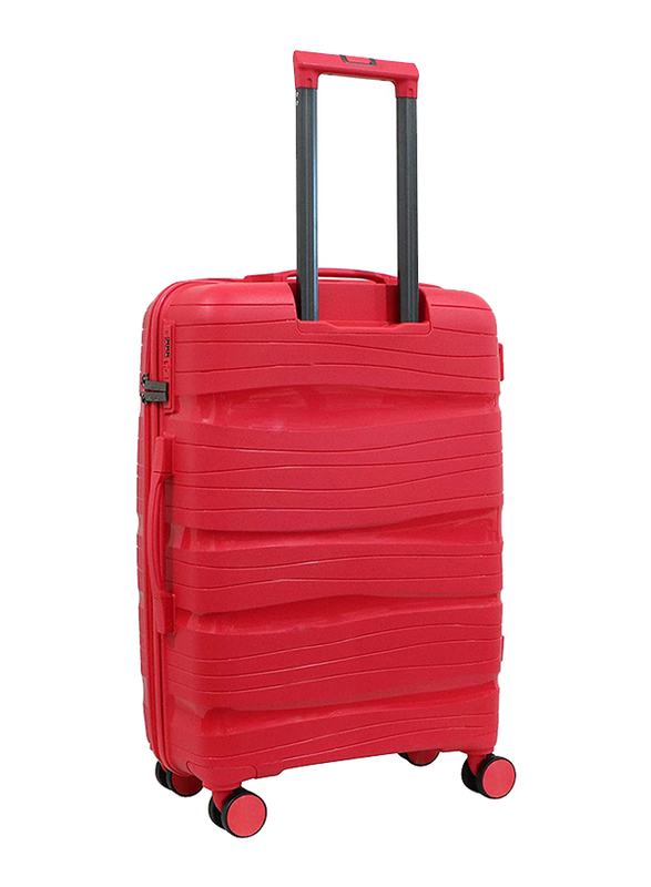 Senator Travel Bags Lightweight PP Hard Sided Trolley Luggage Set of 3 Suitcases Red