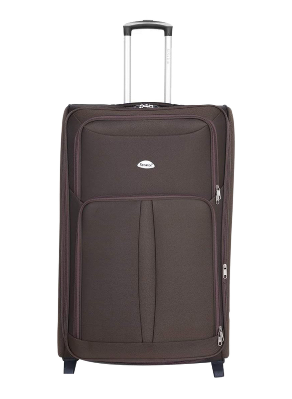 Senator KH108 Extra Large Soft-Shell Ehylene Vinyl Acetate Checked Luggage Suitcase with 2 Wheels, 32-Inch, Brown