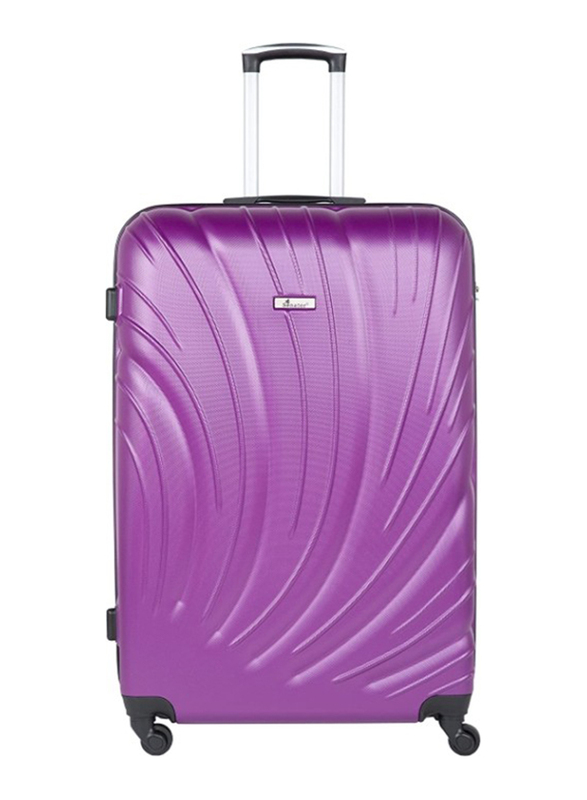 Senator Hard Case Checked Luggage Trolley 28 Inch Suitcase with Wheels for Unisex ABS Lightweight Travel Bag with Spinner Wheels 4 Purple