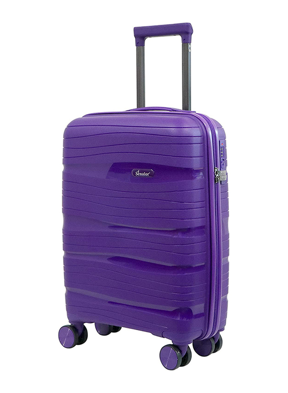 Senator KH1025 3-Piece 4 Double Wheeled Trolley Hard Case Luggage Suitcase Set, Purple