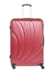 Senator KH115 Large Hard Case Checked Luggage Suitcase with 4 Spinner Wheels, 28-Inch, Burgundy