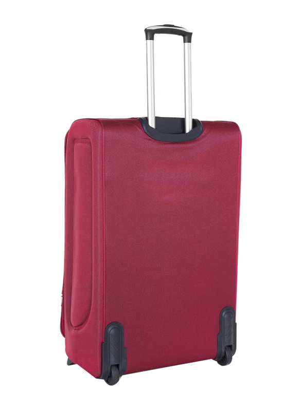 Senator Soft Shell Checked Luggage Trolley Suitcase for Unisex 32 Inch Ultra Lightweight Expandable EVA Travel Bag With 2 Wheels Burgundy