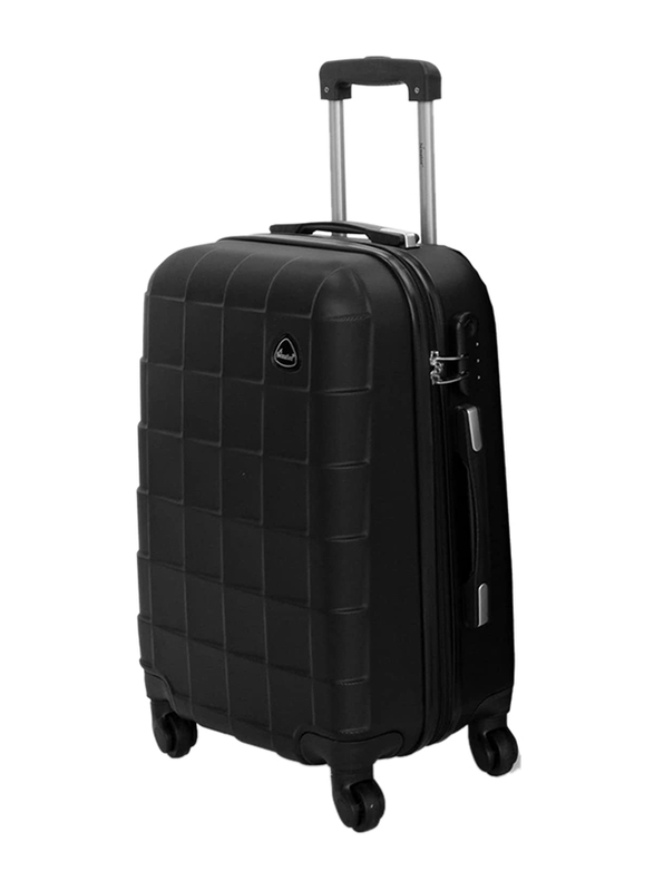 Senator Travel Bags Lightweight ABS Hard Sided Trolley Luggage Set of 3 Suitcases Black