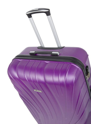 Senator KH115 Large Hard Case Checked Luggage Suitcase with 4 Spinner Wheels, 28-Inch, Purple