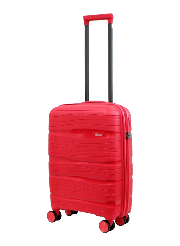 Senator KH1025 Small 4 Double Wheeled Trolley Hard Case Luggage Suitcase, 20-inch, Red