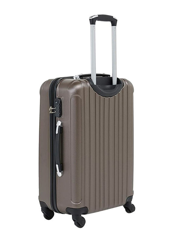 Senator KH132 Medium Lightweight Hard-Shell Checked Luggage Suitcase with 4 Spinner Wheels, 24-Inch, Coffee