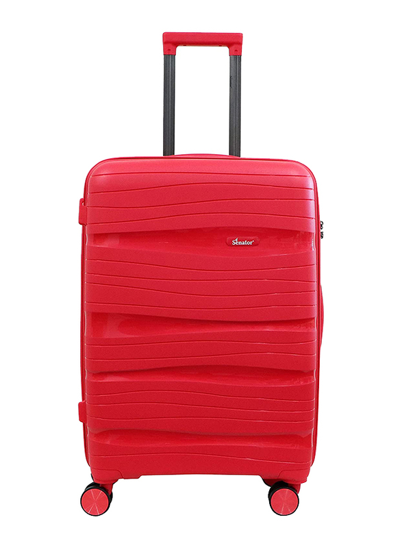 Senator KH1025 Small 4 Double Wheeled Trolley Hard Case Luggage Suitcase, 20-inch, Red