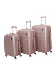Senator A207 3-Piece Hard Shell Spinning Luggage Suitcase, 33-Inch, Rose Gold