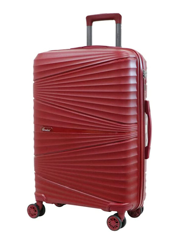 

Senator Travel Bag Large Lightweight PP Hard Sided Luggage Trolley 28 Inch Suitcase Burgundy