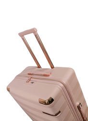 Senator Hard Sided Large Checked luggage Trolley for Unisex ABS Lightweight 4 Double Wheeled Suitcase with Built In TSA Type lock A5123 Milk Pink