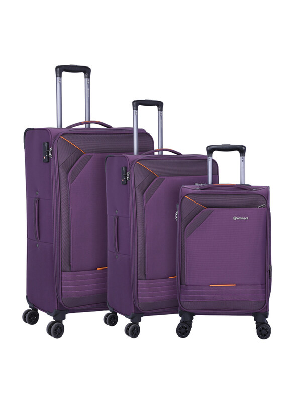 

Eminent Lightweight Expandable 4 Double Spinner Wheeled Suitcase Luggage Trolley Set with TSA lock & Safe Zipper, 3 Pieces, E777SZ-3_PPL, Purple