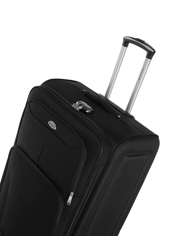 Senator KH247 Large Soft-Shell Hand Luggage Trolley Bag, 28-Inch, Black