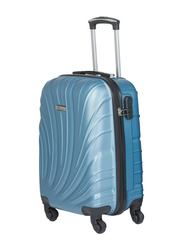 Senator Hard Case Checked Luggage Trolley 28 Inch Suitcase with Wheels for Unisex ABS Lightweight Travel Bag with Spinner Wheels 4 Light Blue