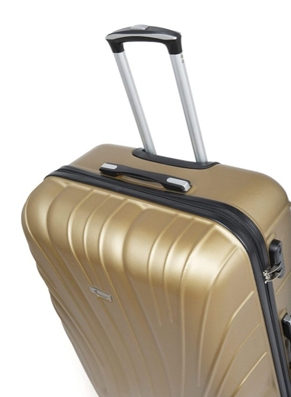 Senator KH115 Large Hard Case Checked Luggage Suitcase with 4 Spinner Wheels, 28-Inch, Gold