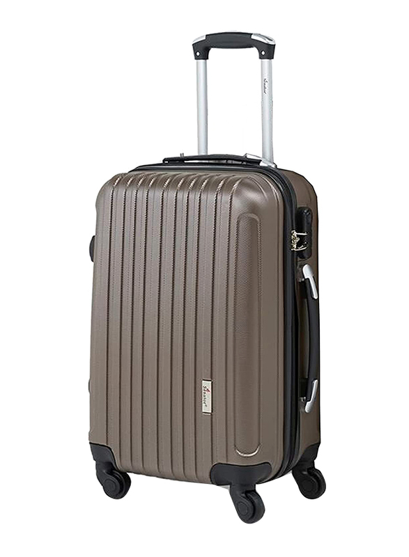 Senator Travel Bags Ultra Lightweight ABS Hard Sided Trolley Luggage Set of 3 Suitcases with 4 Spinner Wheels Light Coffee