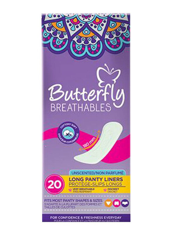 

Butterfly Breathable Daily Panty Liners, 20 Pieces